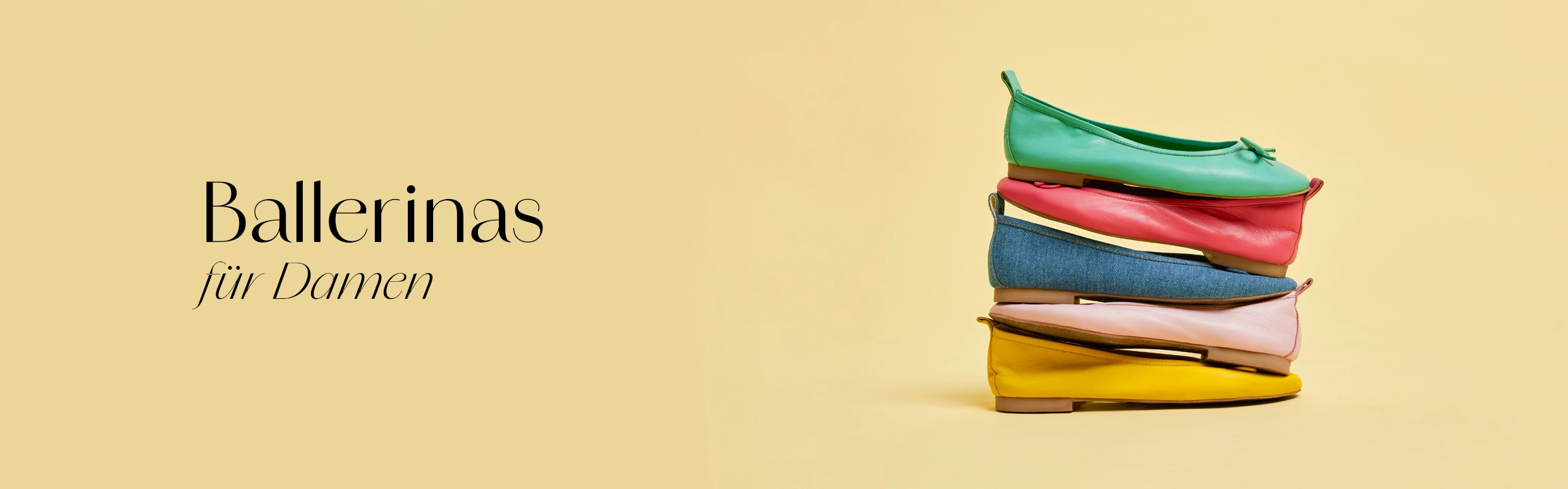 Ballerinas für Damen - mehrere Ballerinas übereinander gestapelt Ballerinas für Damen - mehrere Ballerinas übereinander gestapelt